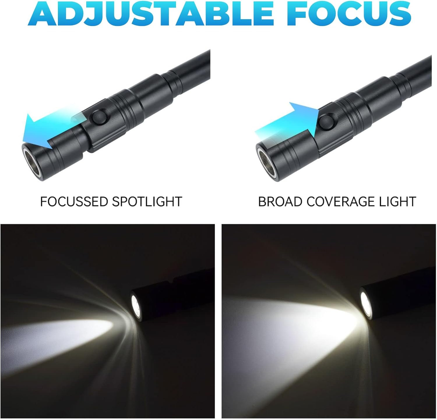 Rechargeable Magnetic Pickup Tool, Telescoping Magnetic Flashlights with Extenda
