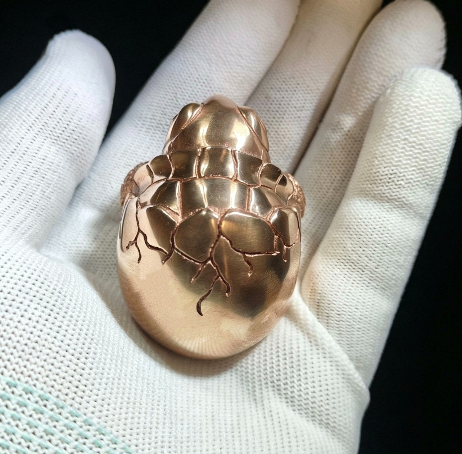 Pure copper purple Tortoise turtle egg baby ornament Solid Artistic handcraft