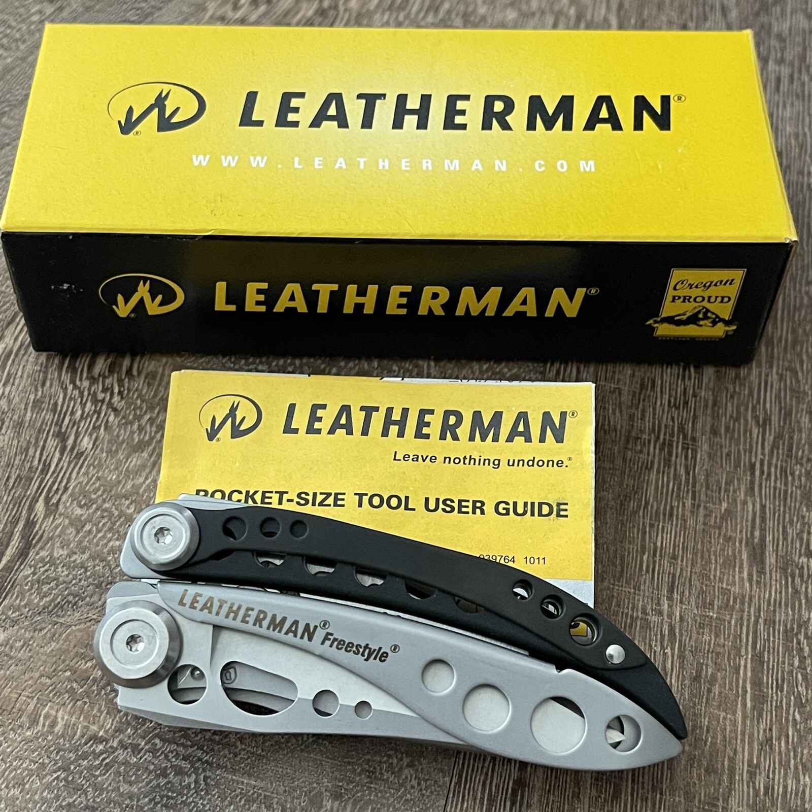 Leatherman Freestyle multitool with classic vintage design box. Discontinued