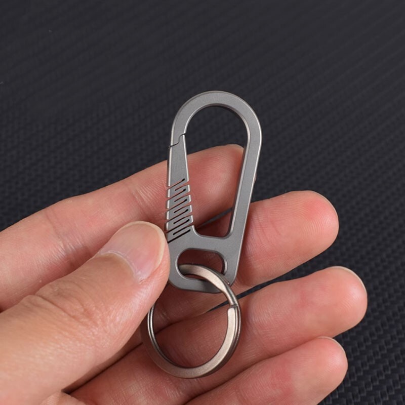 TC4 Titanium Alloy Keychain Backpack Hanging Buckle EDC Outdoor Key Carabiner