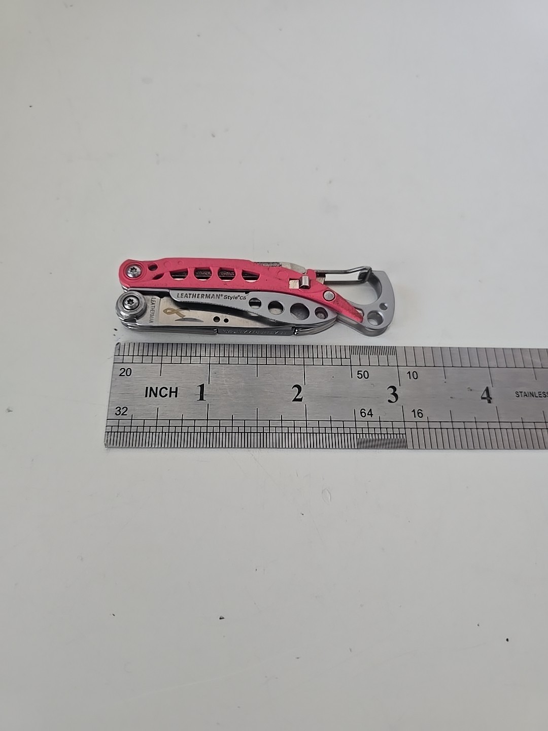 Leatherman Style CS Multi-Tool Pocket Knife Pink Breast Cancer Awareness