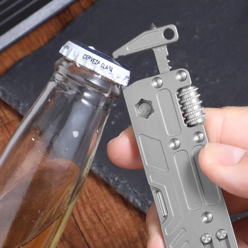 EDC Titanium Alloy Multi Tools Adjustable Wrench Pocket Outdoor Camping Keychain