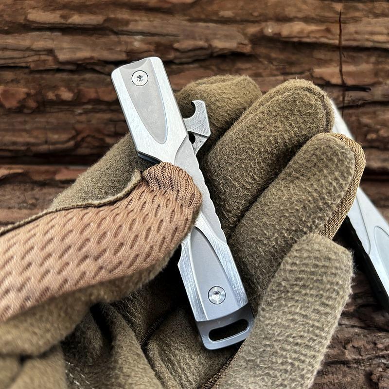 EDC Stainless Steel Bottle Opener Keychain Fidget Decompression Toy Pocket Tool