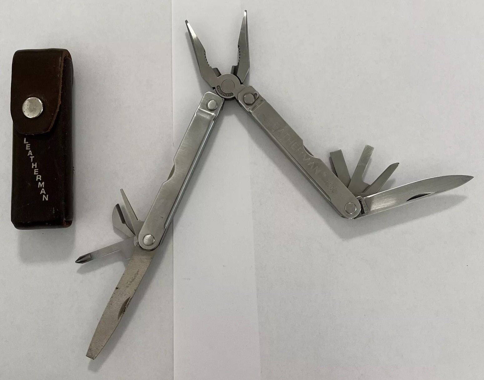 Leatherman PST Multi-Tool Big Letter Japan with Leather Case Excellent Condition