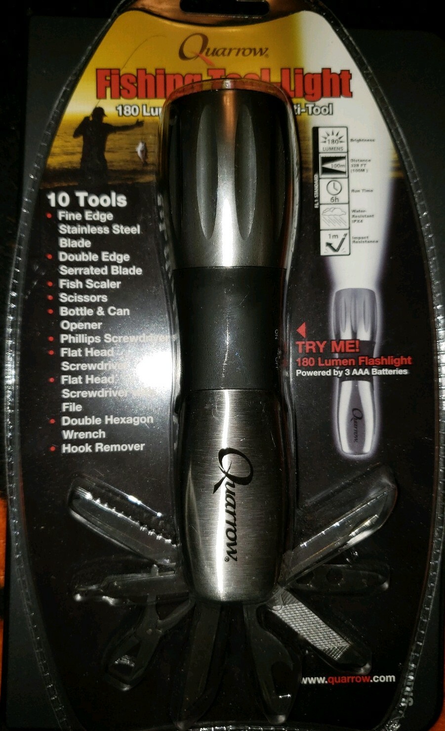 Quarrow Fishing Tool- Light/Multi-tool- Flashlight