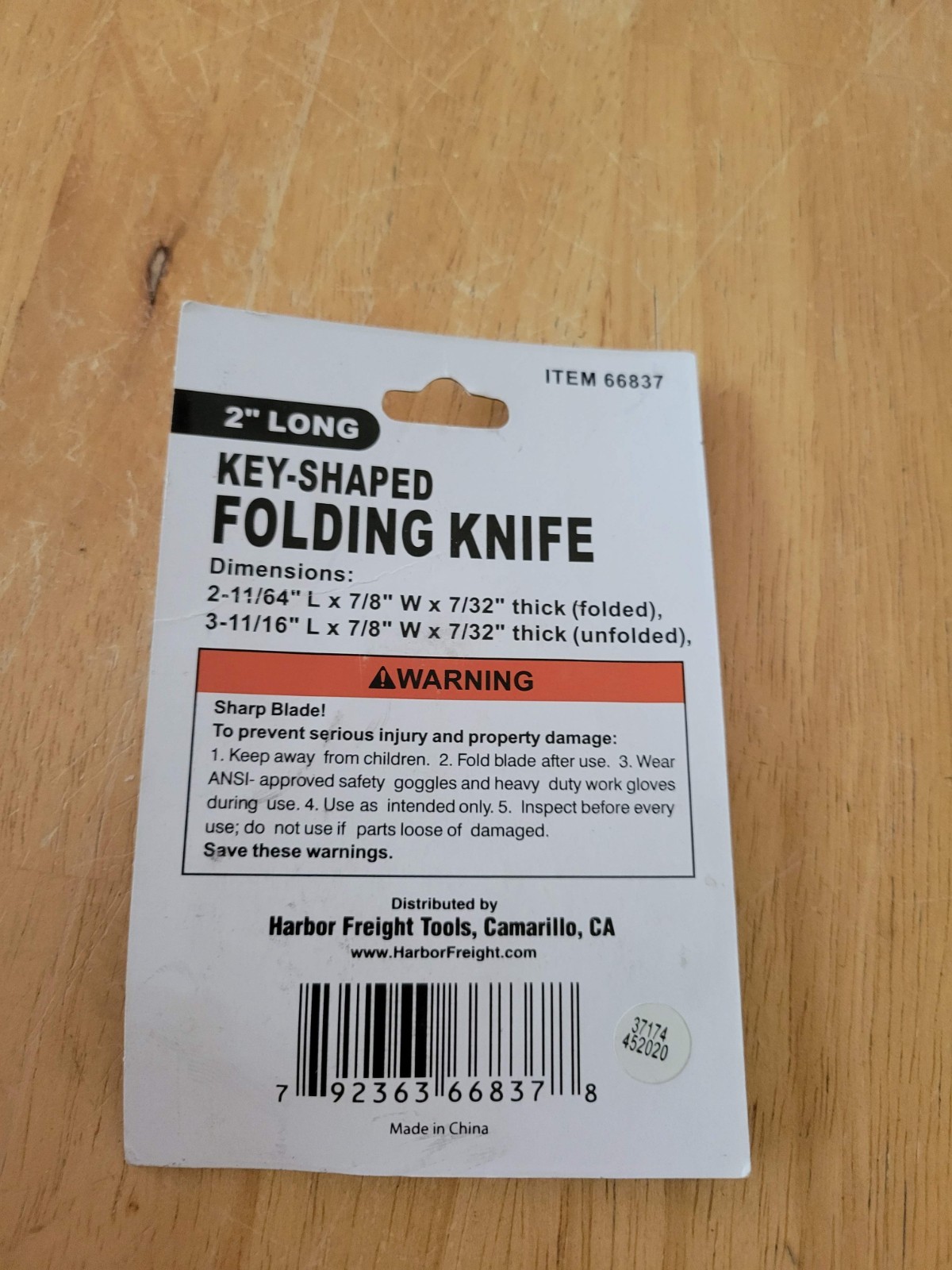 Folding Knife KEY SHAPED Small 1- 5/8″ Blade