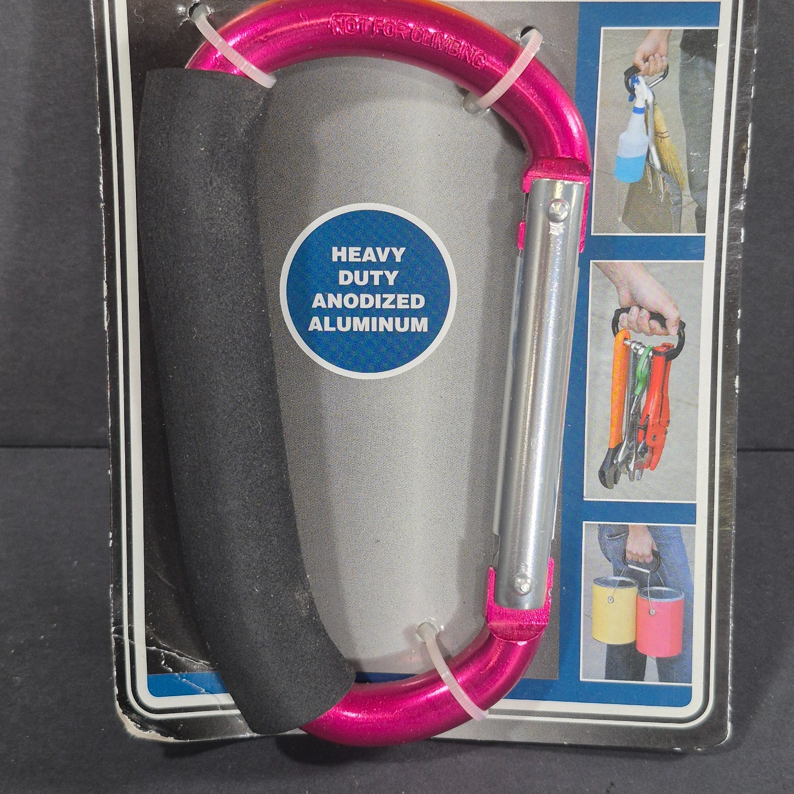 Jumbo Aluminum Hook: Heavy Duty Anodized Aluminum Jumbo Multi Use Hook, Pink