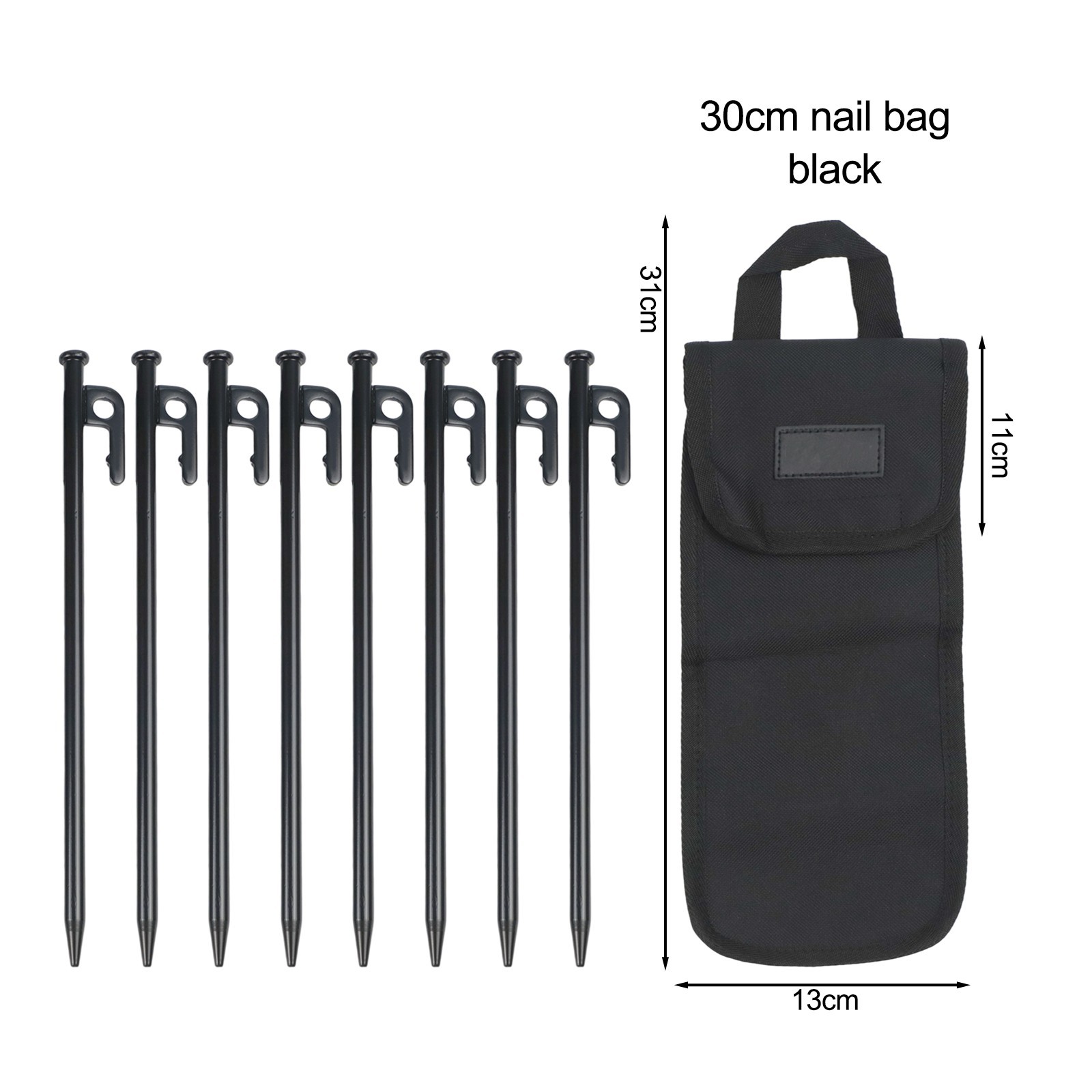 Set of 8 30CM Heavy Duty Tent Stakes for Quick and For Secure Camping Setup