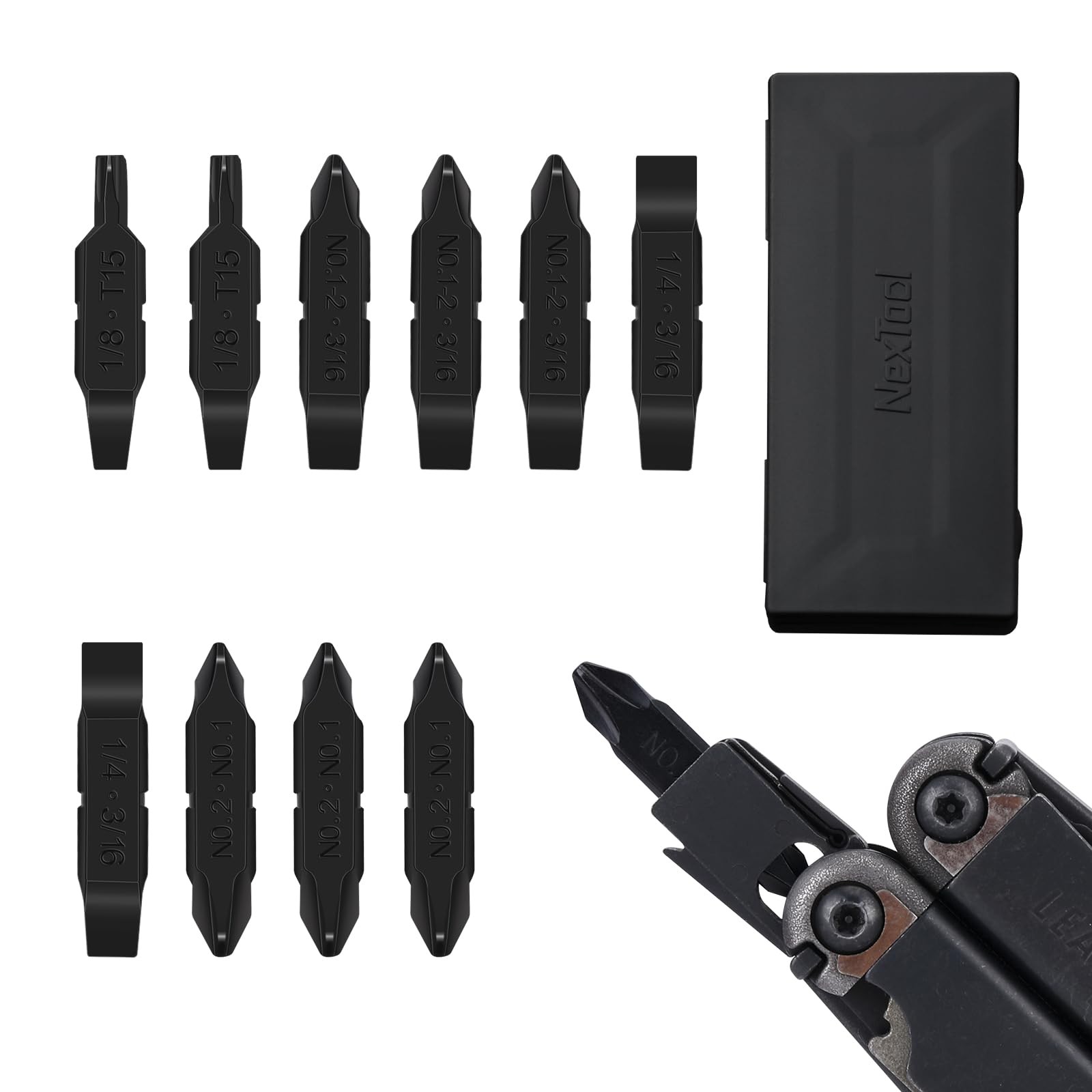 NexTool 10 Pack Replacement DoubleEnded Screwdriver Bit for Leatherman MultiT…