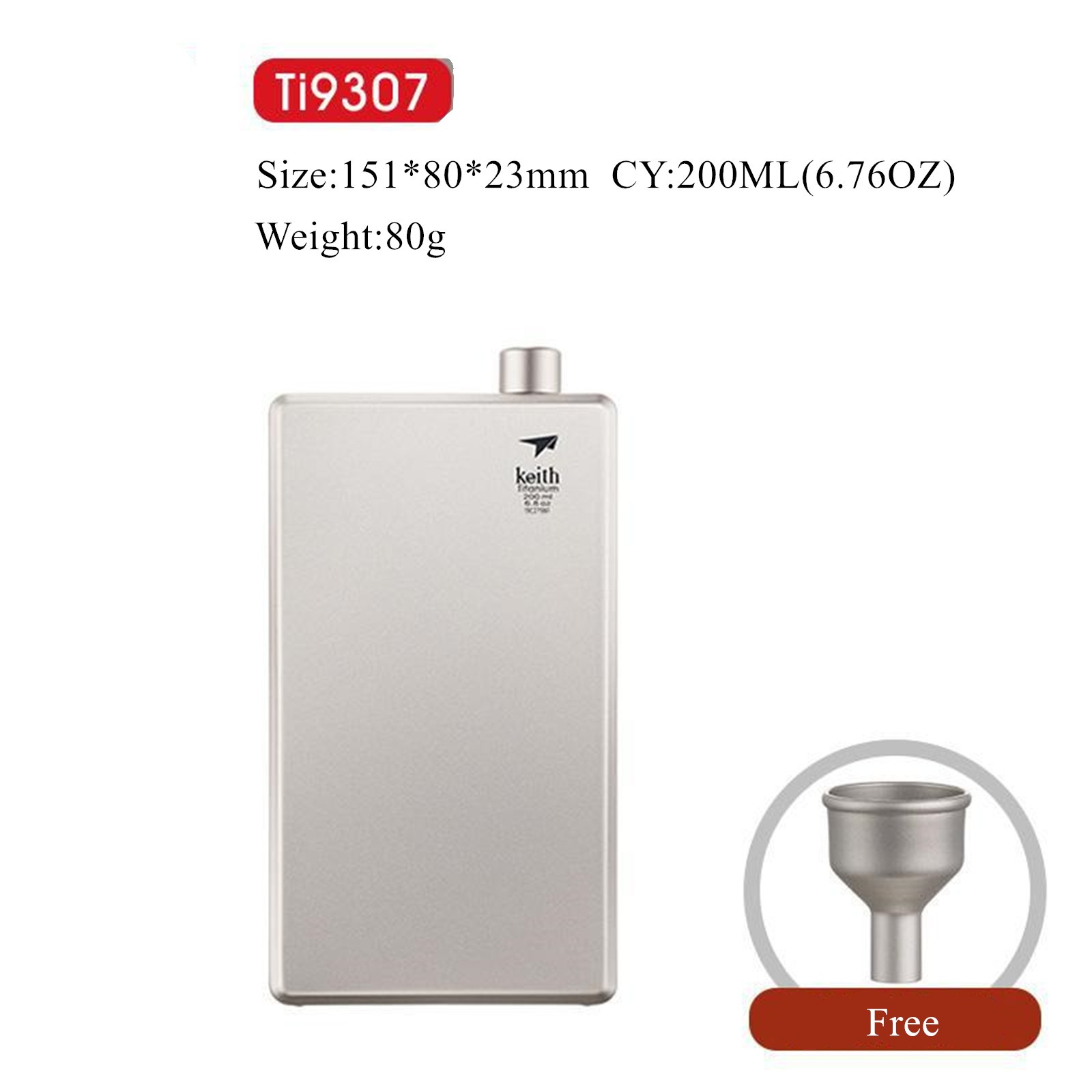 Titanium Portable Pocket Flask 100-200ml Ultralight Flask Flagon for Camping Hi