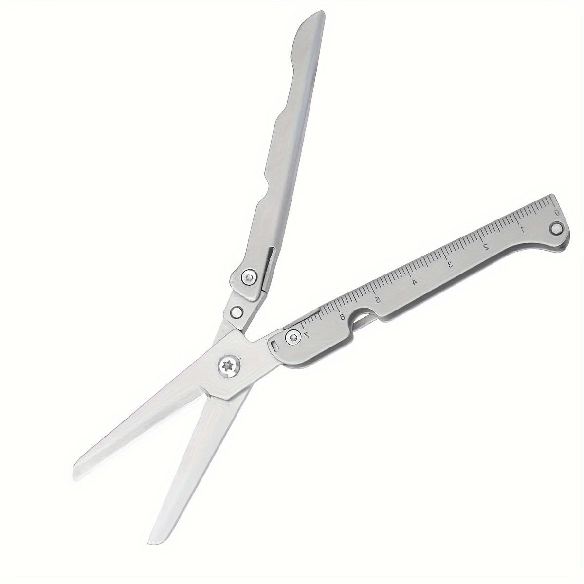 Portable Multifunctional Folding Scissors, Stainless Steel Outdoor Survival Tool