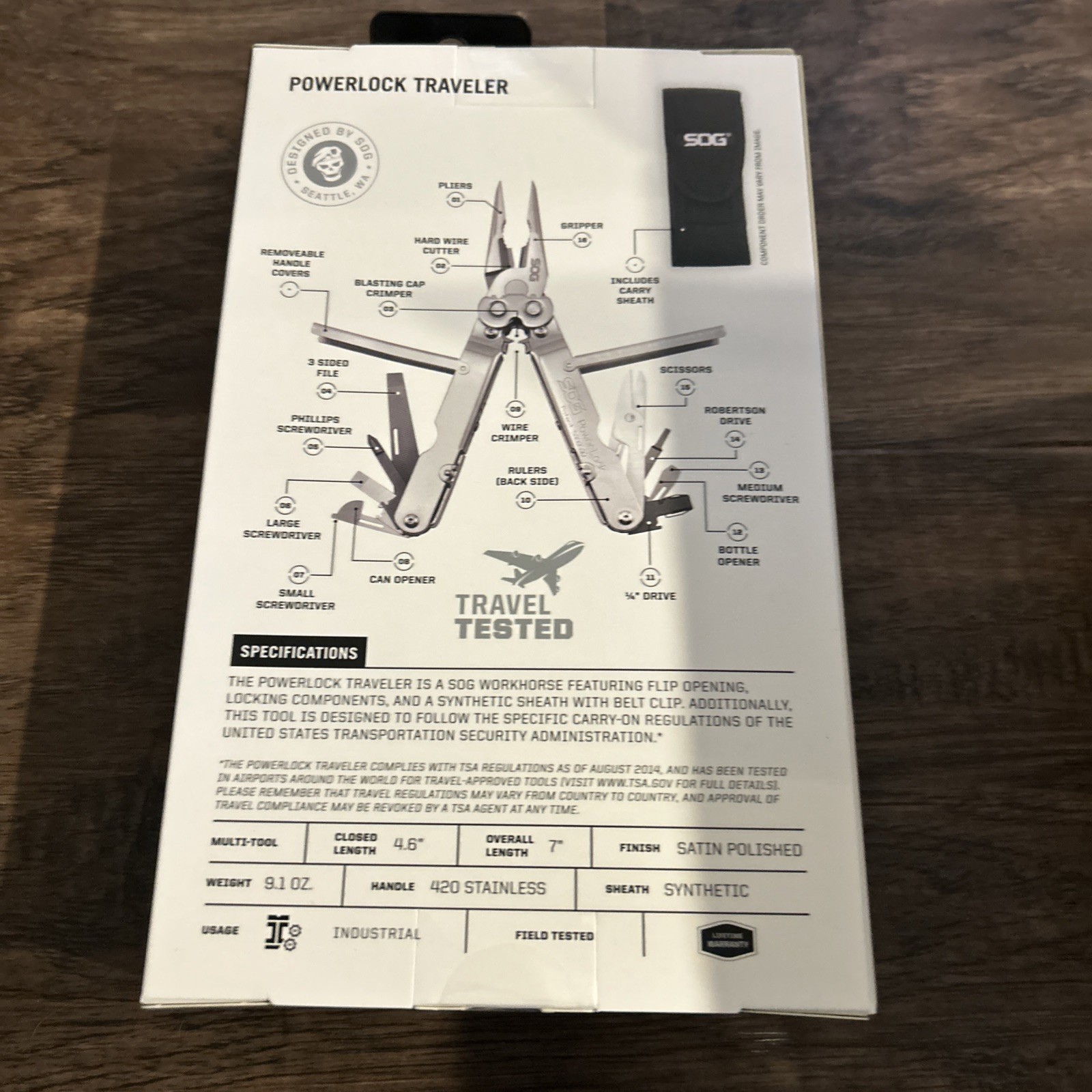 SOG Multi Tool Powerlock Travel 16 Tools Combine New In Box Unopened