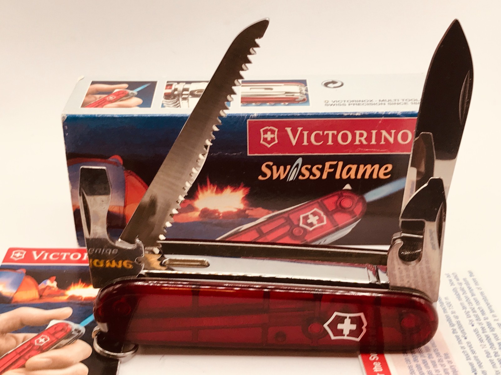RARE Victorinox Campflame /W Saw 1.3715.FT Swiss Knife  EXCELLENT UNIQUE Collec