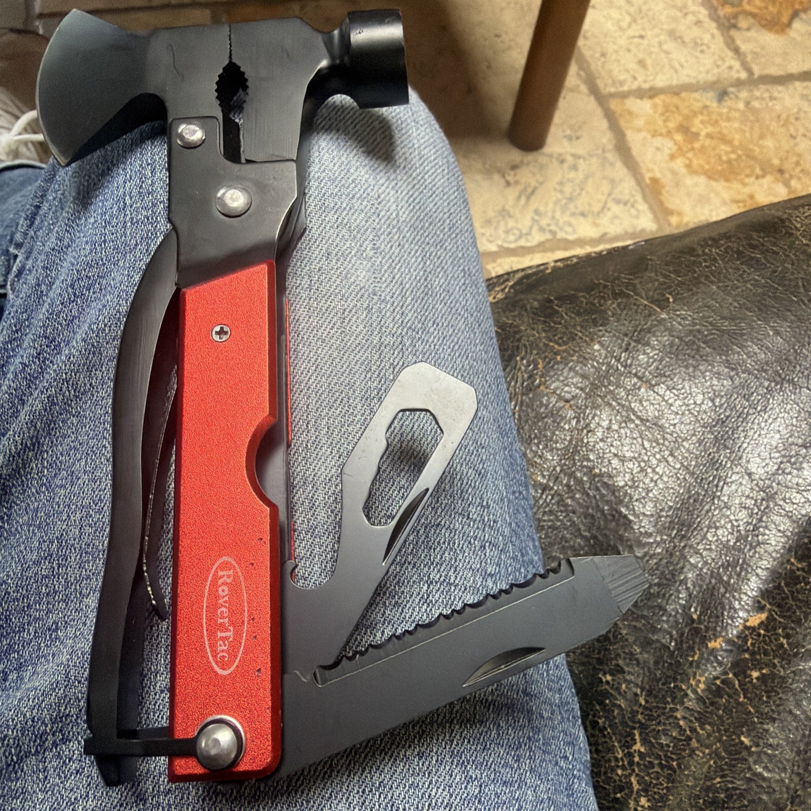Rovertac Multi Tool Hammer Saw Axe Knife Wire Cutter Pliers Wrench Screwdriver +