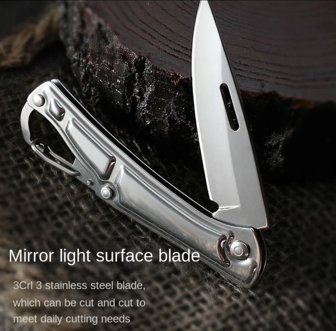 Small Folding Knife Survival Outdoor Tactical Pocket Knife Keychain, Hunting EDC