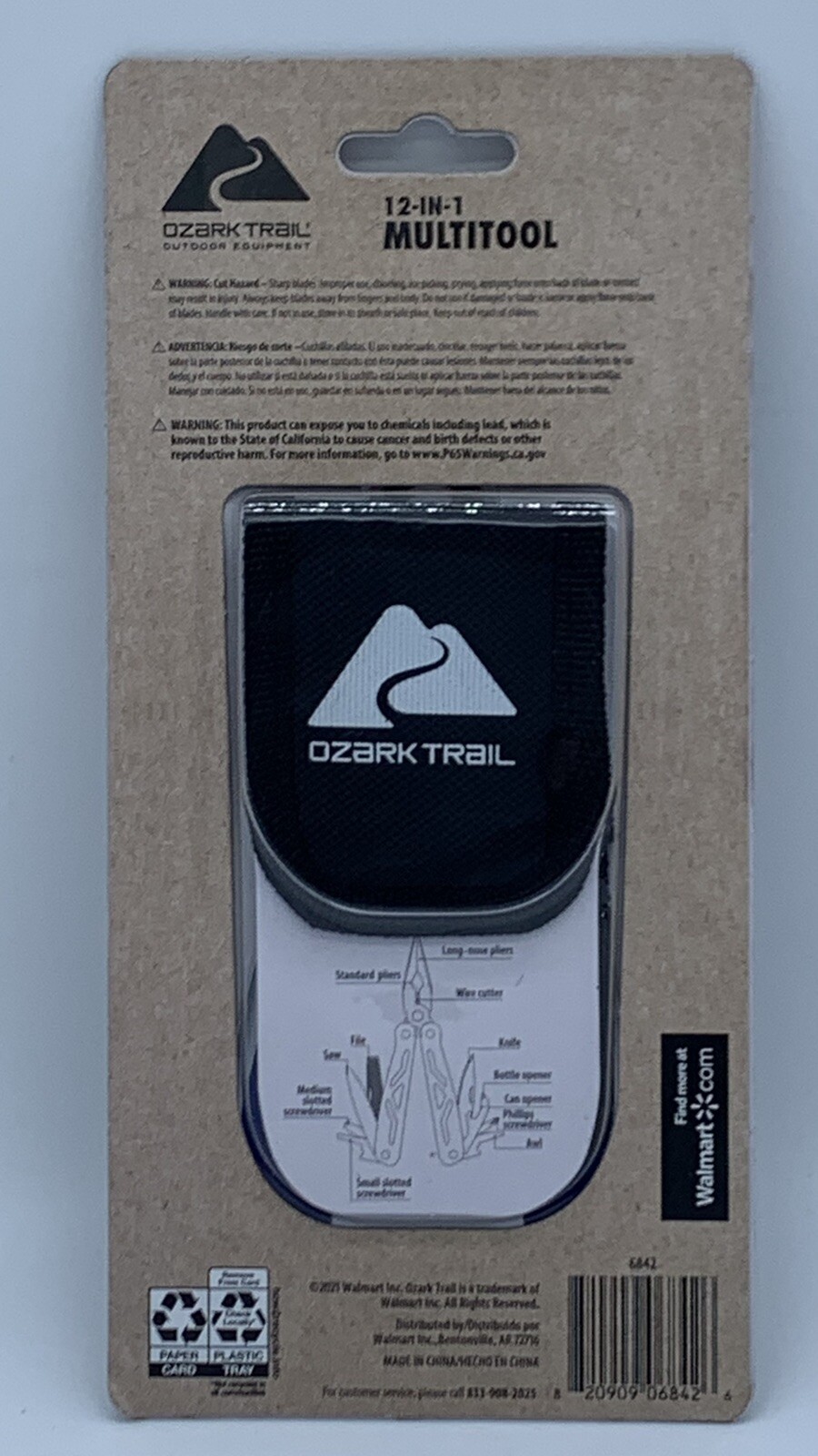 Ozark Trail 12 In 1 Multi-tool Blue Stainless Steel With Sheath