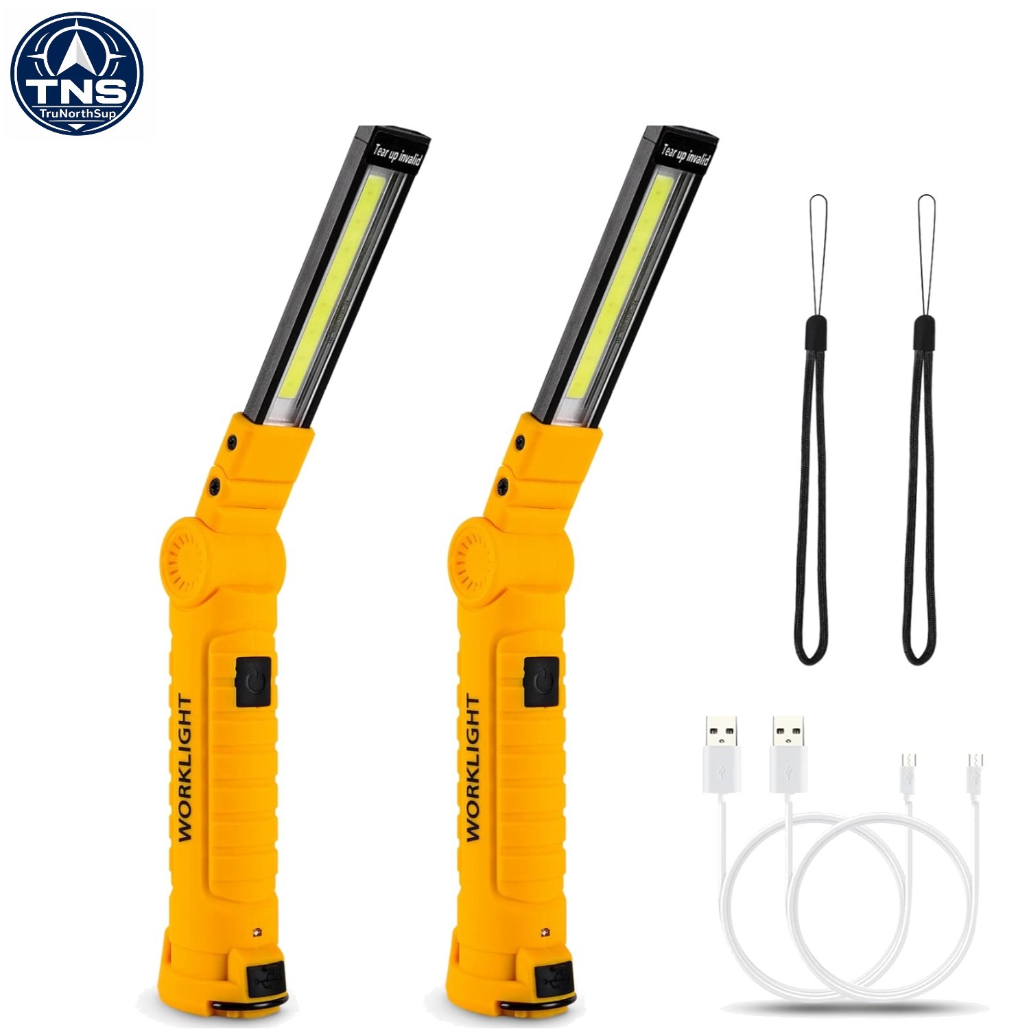 Rechargeable LED Work Lights 2-Pack Magnetic Base 5 Modes Car Camping Power O…