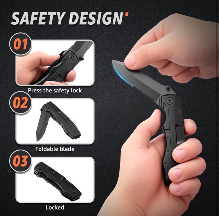 Multitool Knife 13 in 1 Pocket Multitool Multi Tool with 3 Large Blade Sa