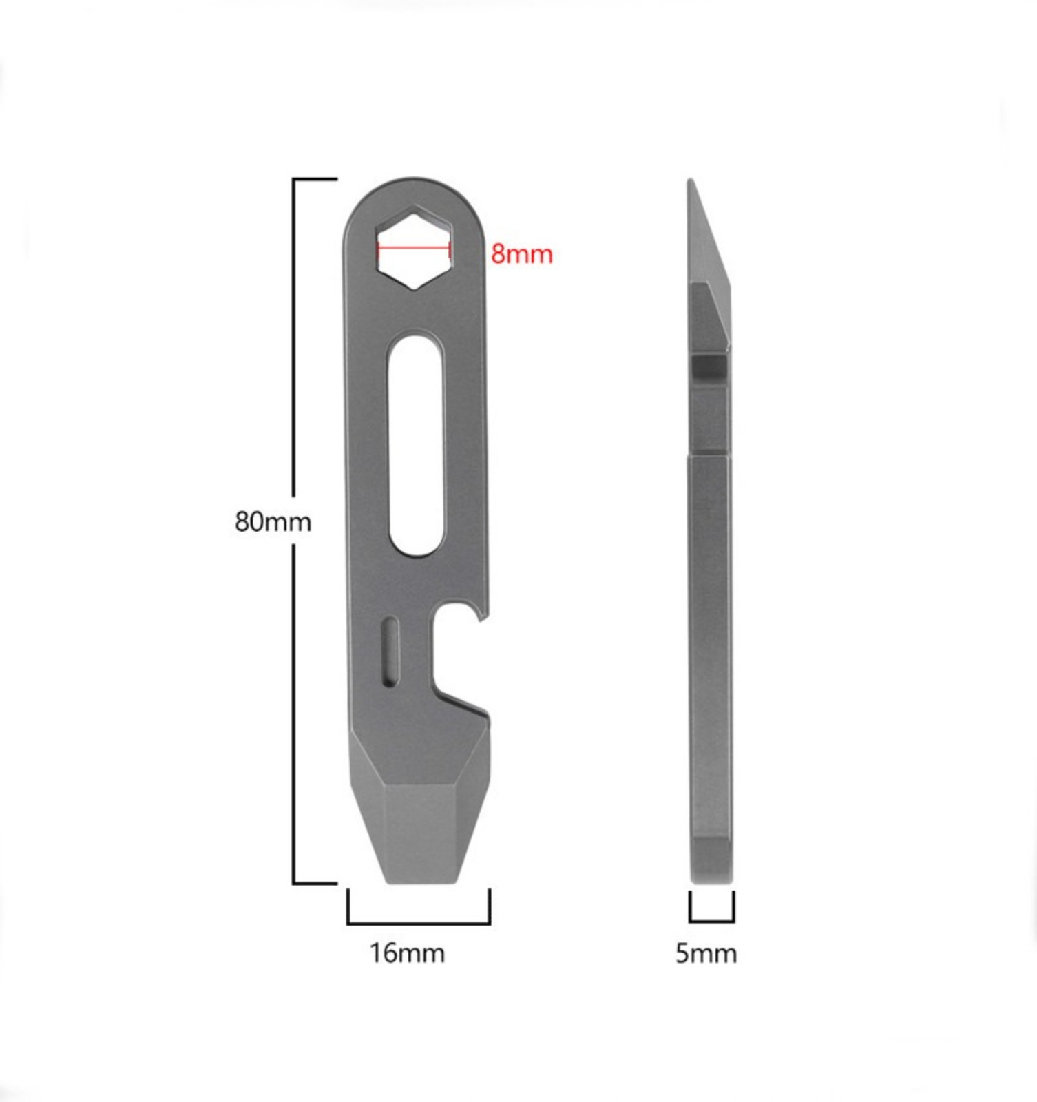 1PC Mini Titanium Alloy Keychain Pry Bar Crowbar Opener EDC Outdoor Multi Tools