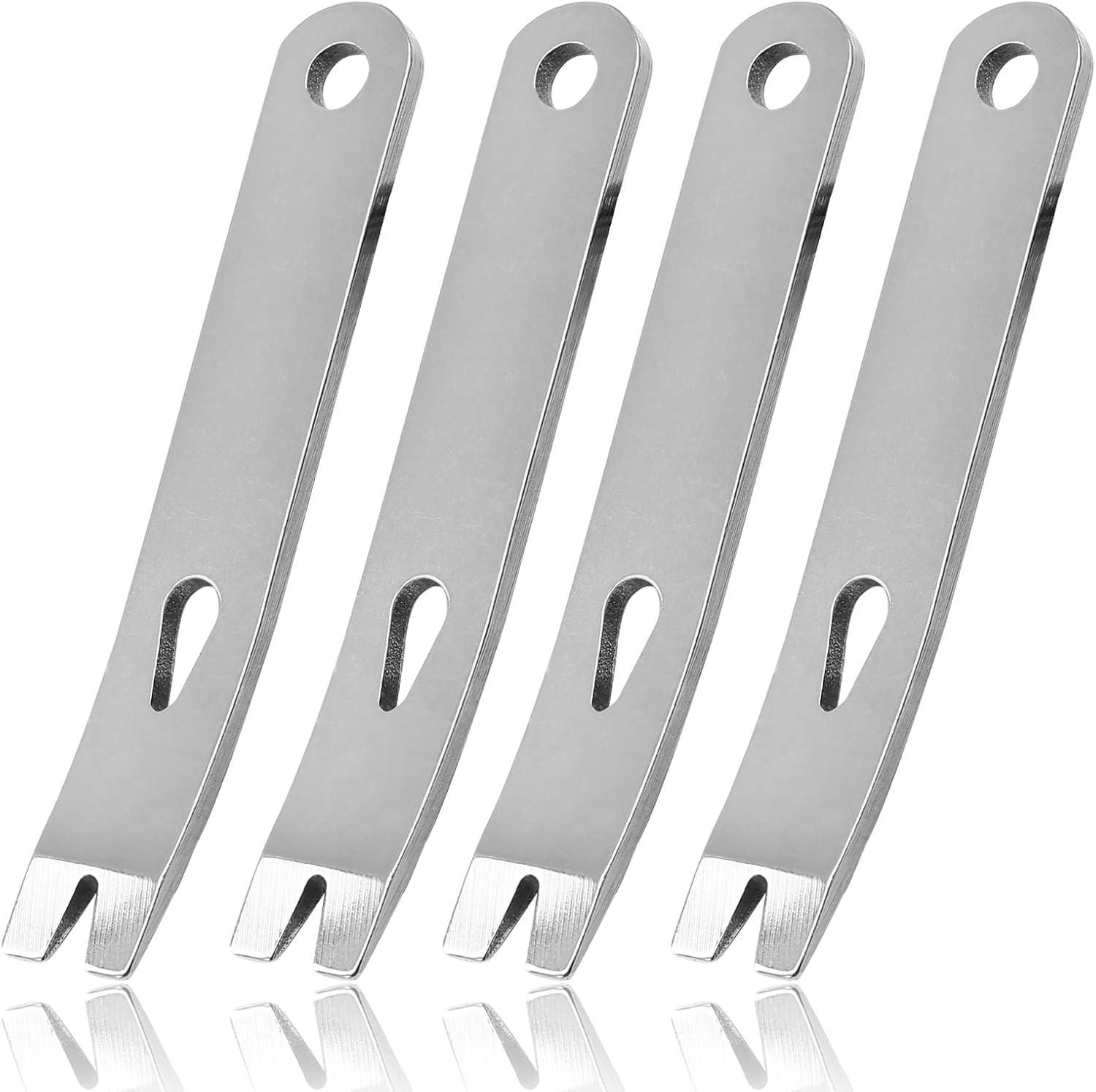 4 Pcs Mini Pry Bar, Pocket Stainless Steel Pocket Crank Crowbar Small Prybar EDC