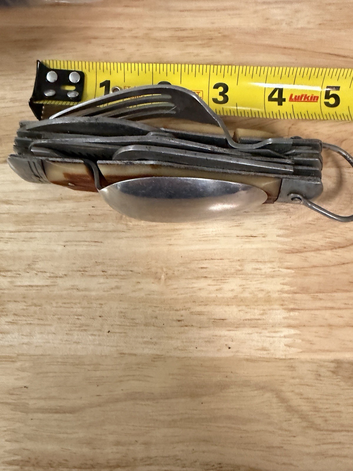 Multi Tool Survival Camping Knife Vintage Fork Spoon Cork Screw