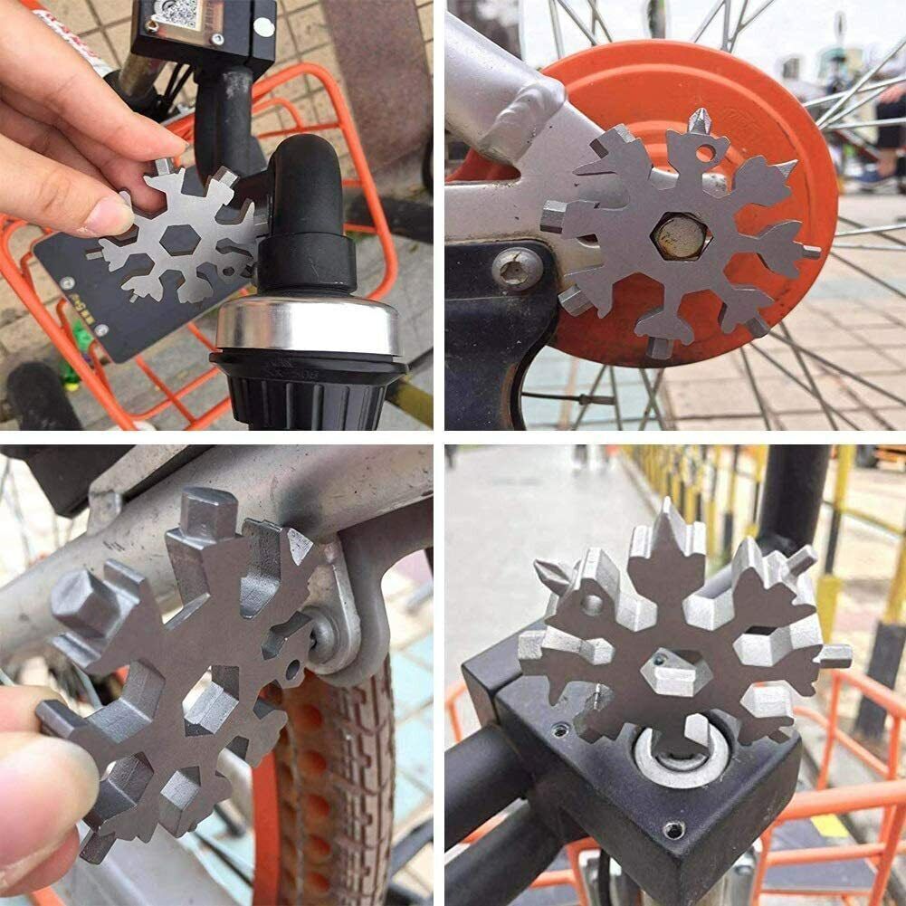 18 In 1 snowflake multitool stainless steel bicycle multifunctional tool