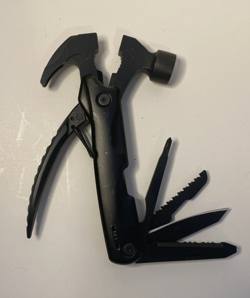 12 in 1 Black Hammer Folding Multi Tool Knife Saw Used