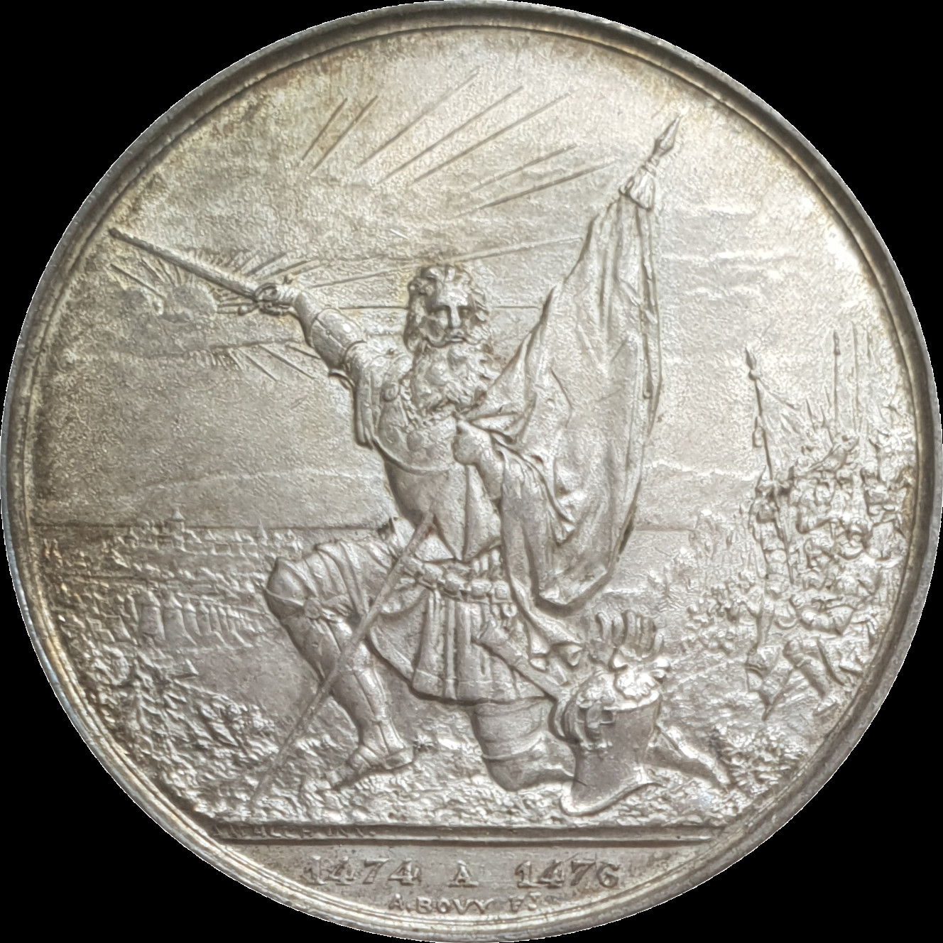 Switzerland St Gallen 1874 Shooting Taler Silver 5 Francs Unc Coin Full Luster