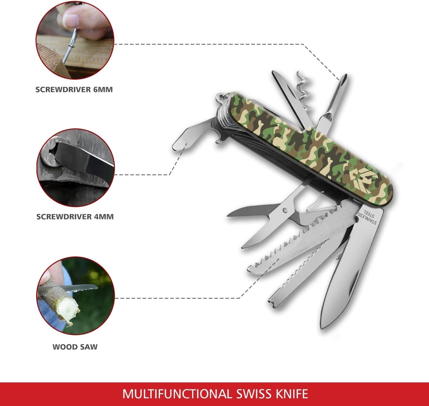 12-in-1 Commando Pocket Tool – Versatile Green Multi-Tool for Outdoors