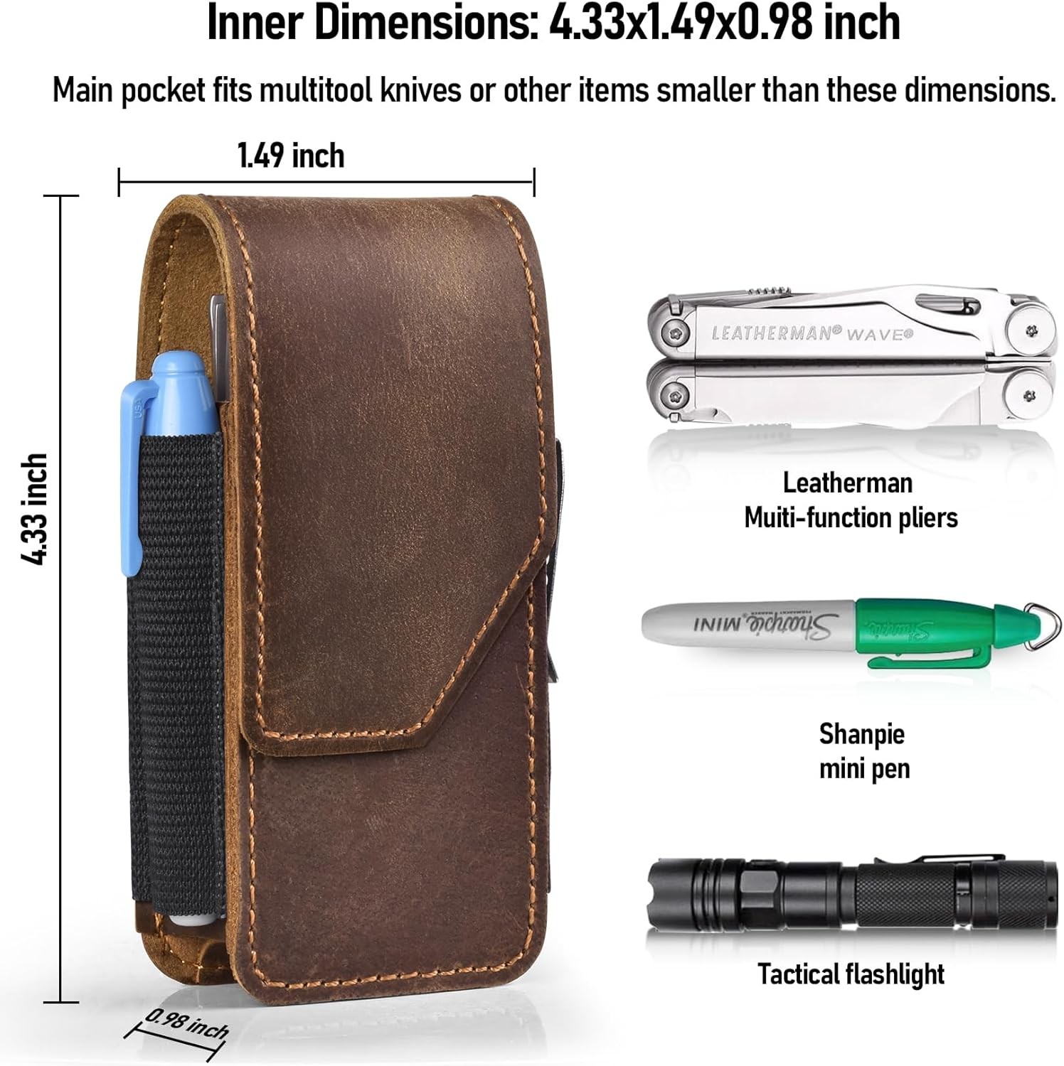 Genuine Leather Multitool Sheath Replacement for Leatherman – Premium EDC Belt O