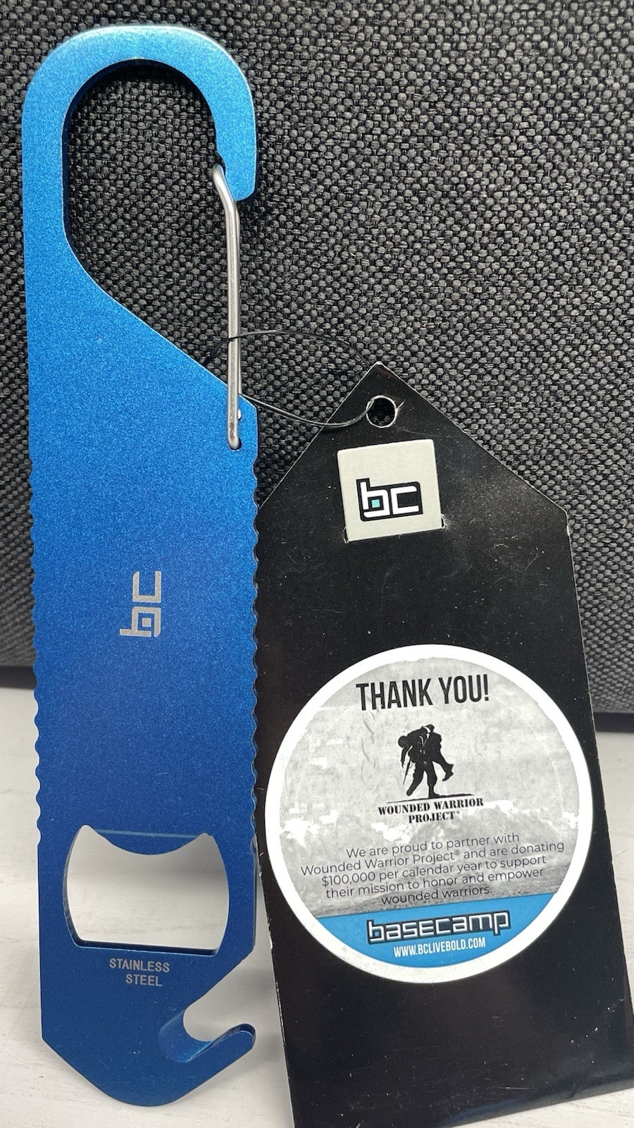 Basecamp Quickdraw Carabiner Tool BC7101, Bottle Opener, Seatbelt Cutter.