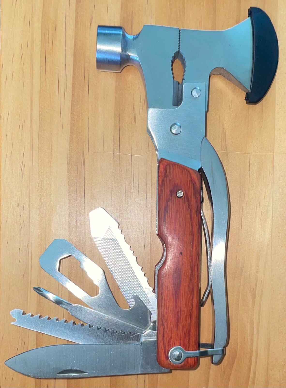 9-in-1 Multi Tool (Hatchet, Pliers, Hammer, Knife, Saw, Screwdriver) w/ Sheath