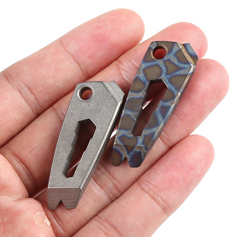 Mini Titanium Alloy Pry Bar Crowbar EDC Multi Tools Wrench Screwdriver Keychain