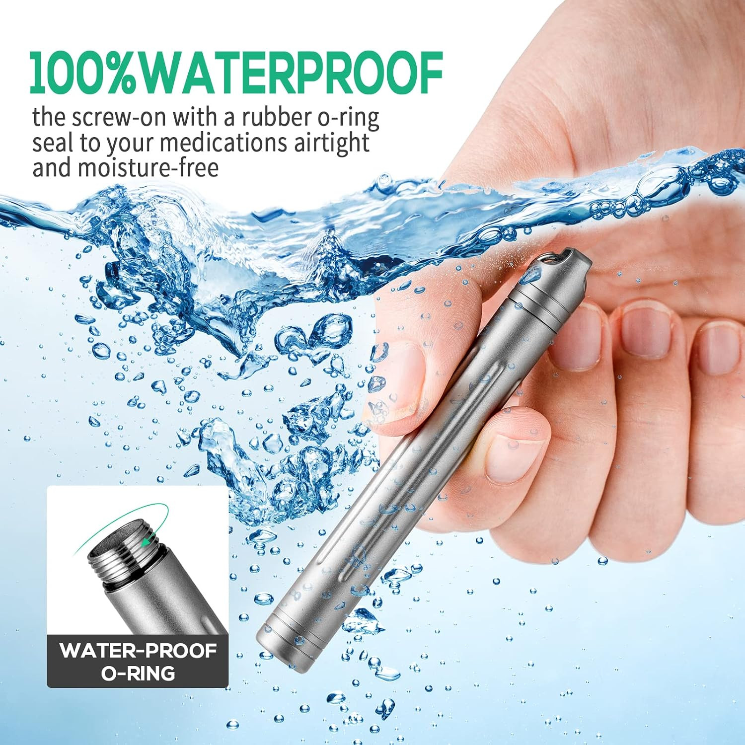 Titanium Portable Toothpick Holder Pocket with 3 Titanium Metal Toothpicks Reusa
