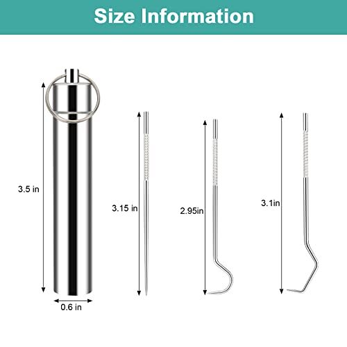 3 Pcs 2 Set Metal Toothpicks Kit Reusable Titanium with Pocket Toothpick Holder