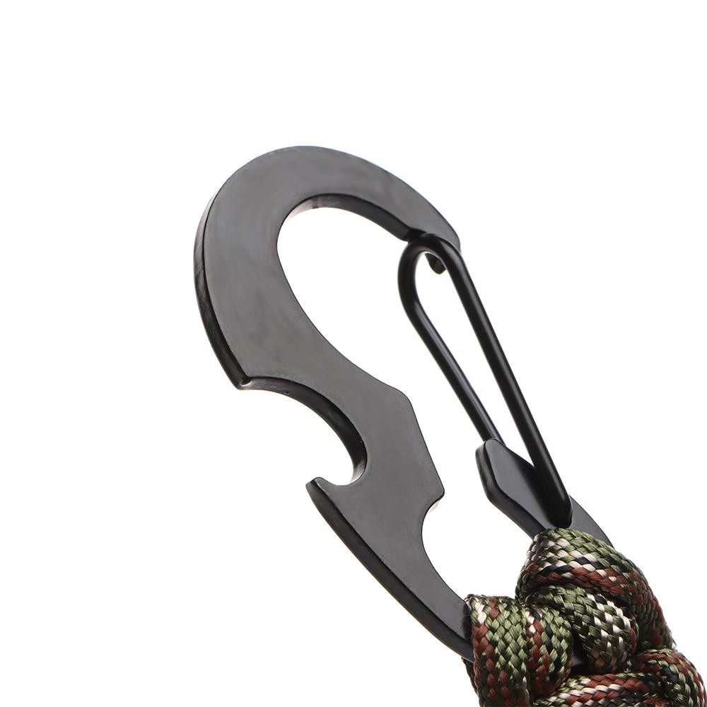 Outdoor Paracord Keychain Carabiner Survival Clip Camping Bottle Opener Tool