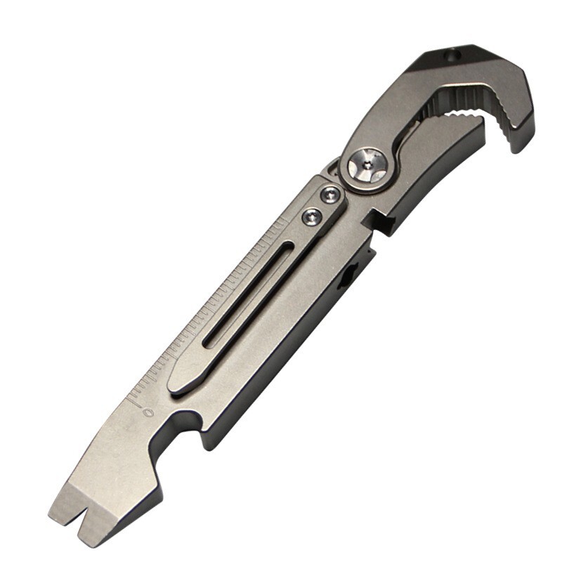 TC4 Titanium Crowbar Pry Bar Wrench Spanner Bottle Opener Clip Quality EDC Tool