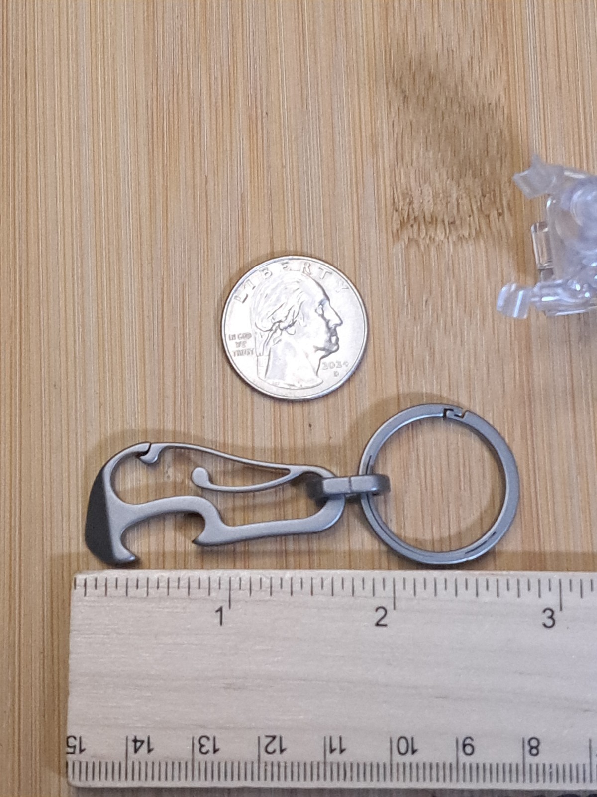 Mini EDC Titanium Carabiner Keychain With Built-in Bottle Opener
