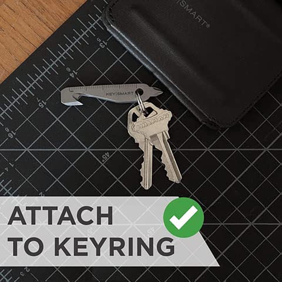 KeySmart MultiTool – 5-in-1 Multi-Purpose Keychain Tool with Box Opener Ruler…