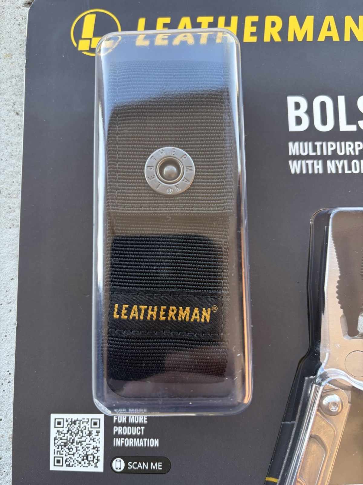 LEATHERMAN BOLSTER MULTIPURPOSE TOOL W/NYLON SHEATH, STAINLESS, 13 TOOLS, NEW