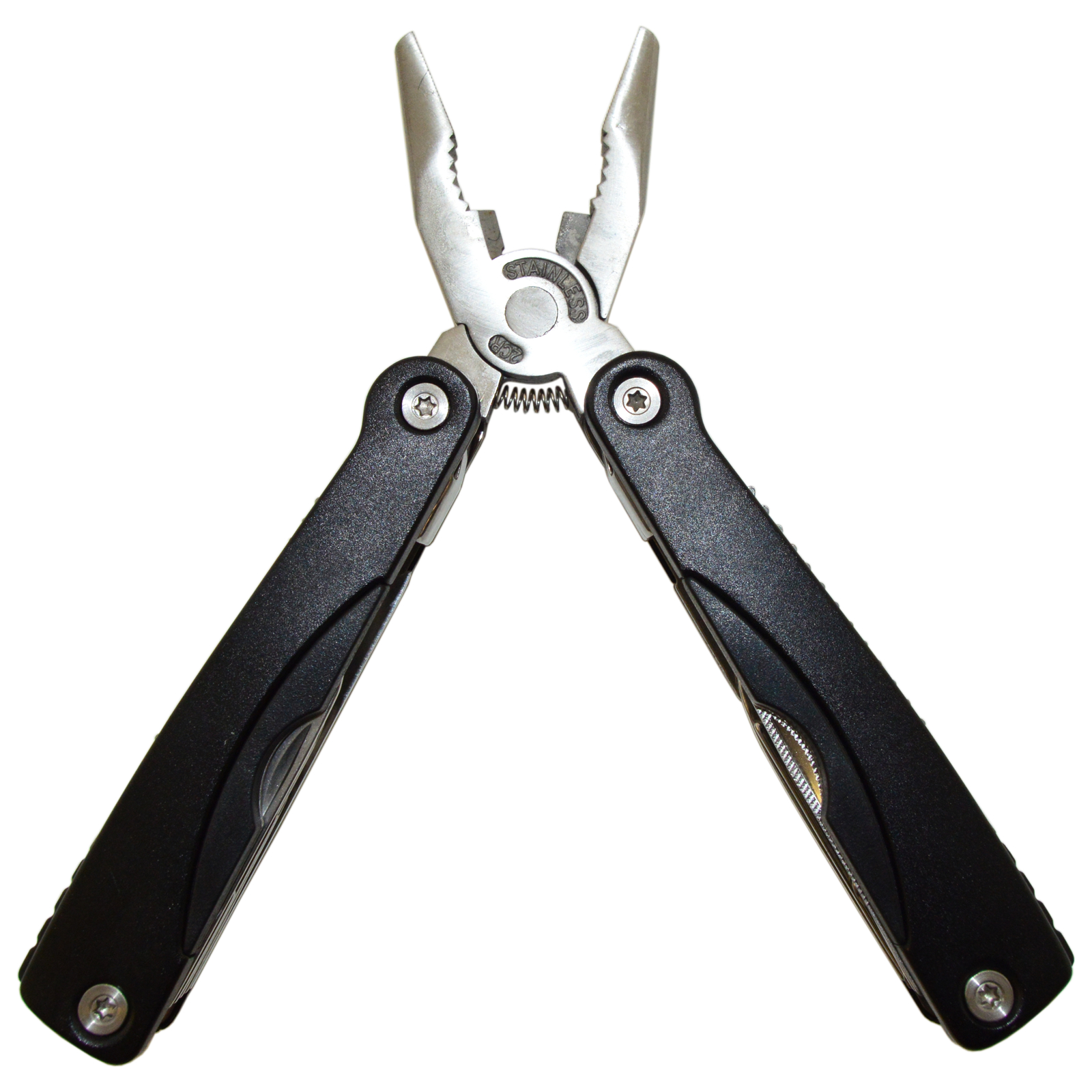 Stainless Steel Portable Multi-tool with 15 Components and Nylon Holster EDC