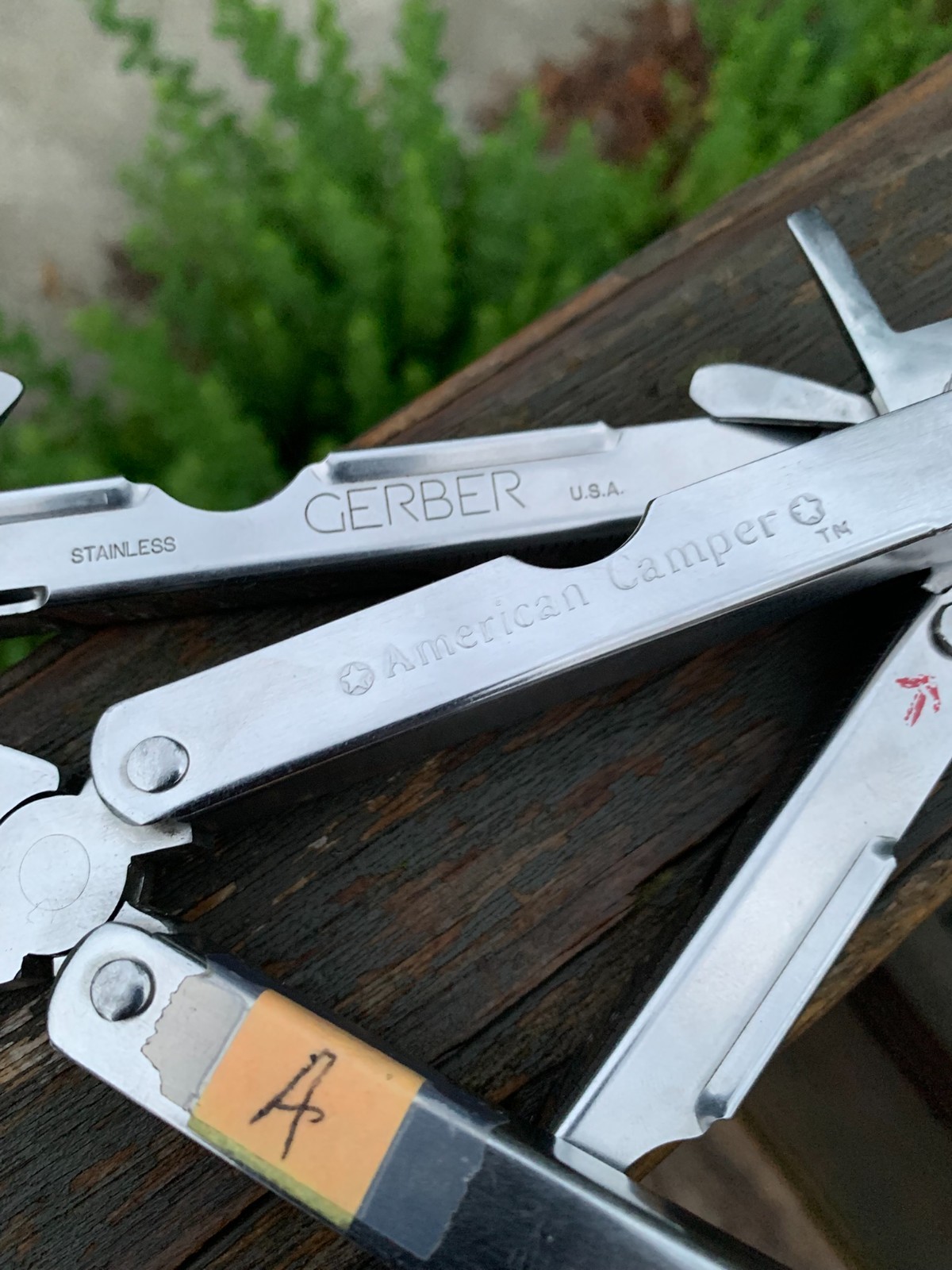 Vtg 90s Gerber MPT #5 & American Camper Multitools, Stainless Steel, 4.5″ & 4″