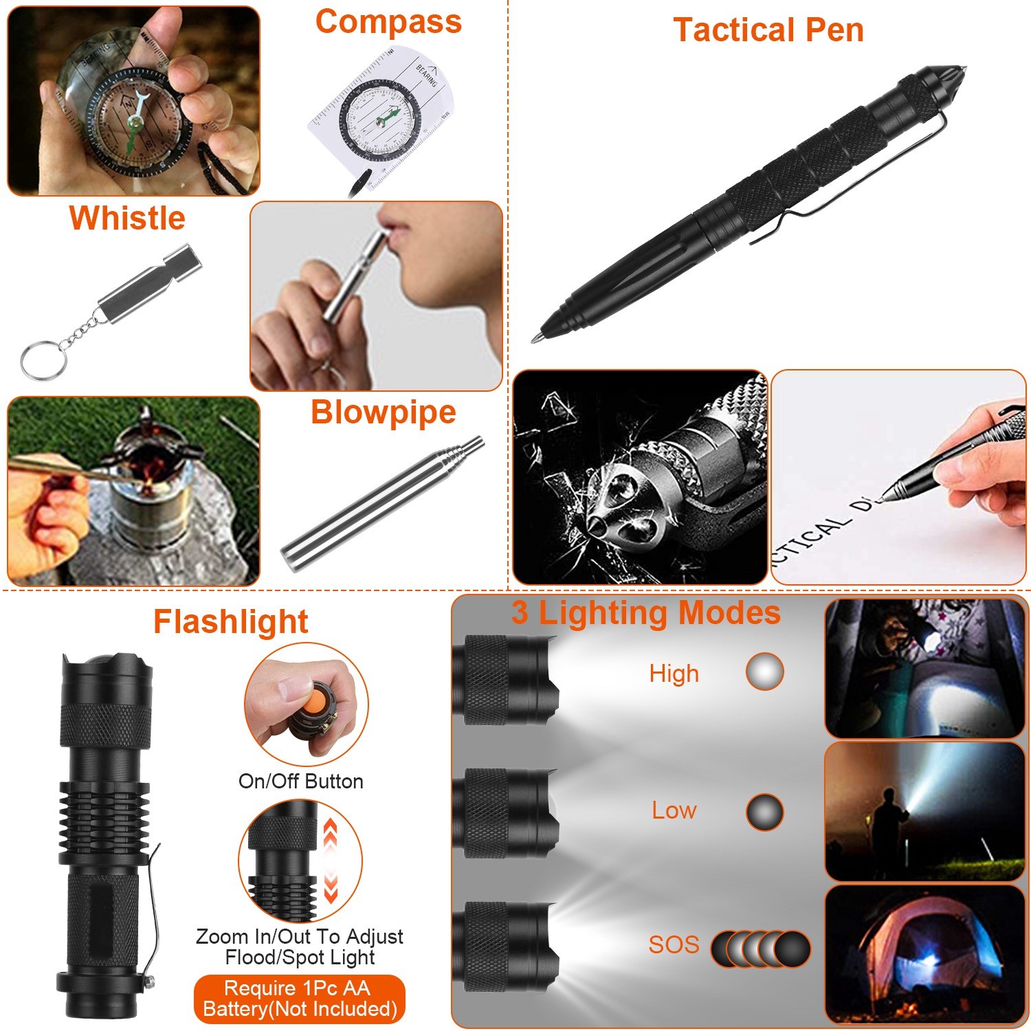 125Pcs professional emergency survival gear – tactical first aid kit for camping