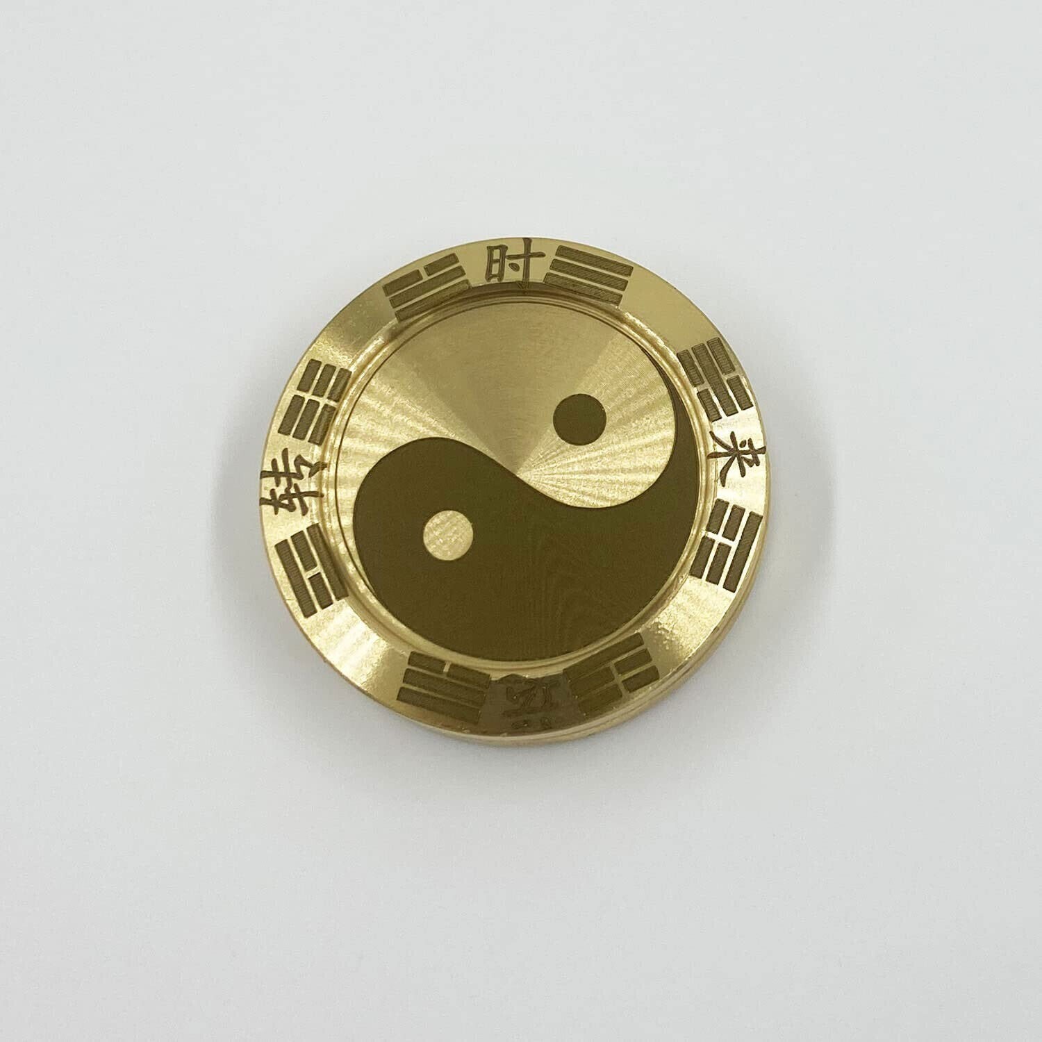 NewSolid Brass Fidget Slider Clicker luck Coin Tai Chi Haptic EDC Toy for Adult