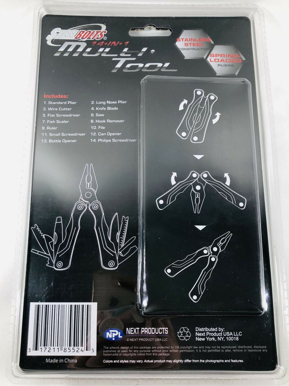 Multi Tool Pliers Saw Knife Ruler Folding Knives Multitool & Screwdriver 14-IN-1