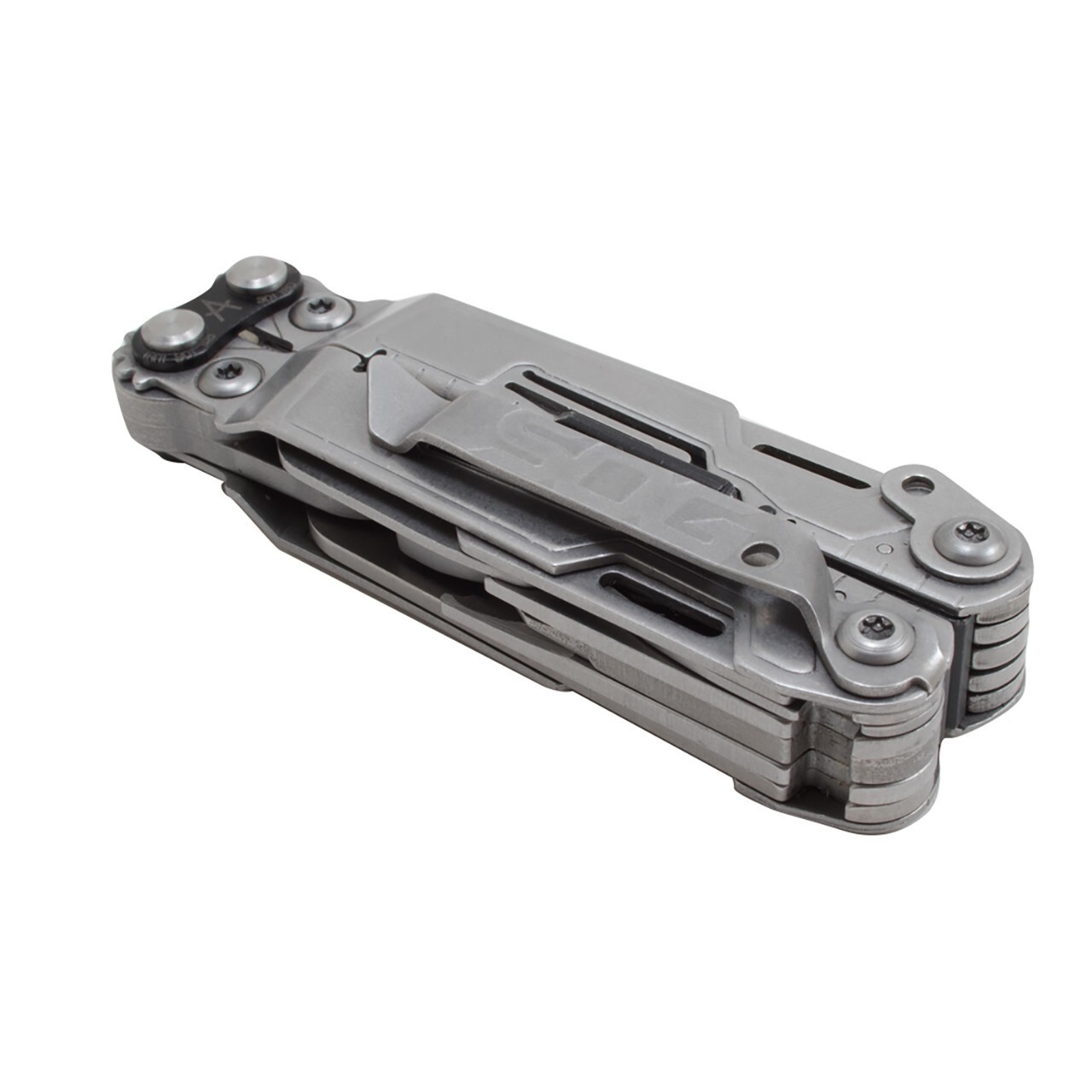 SOG Powerpint Silver Needlenose Pliers Scissors Knife MultiTool Pliers PP1001-CP