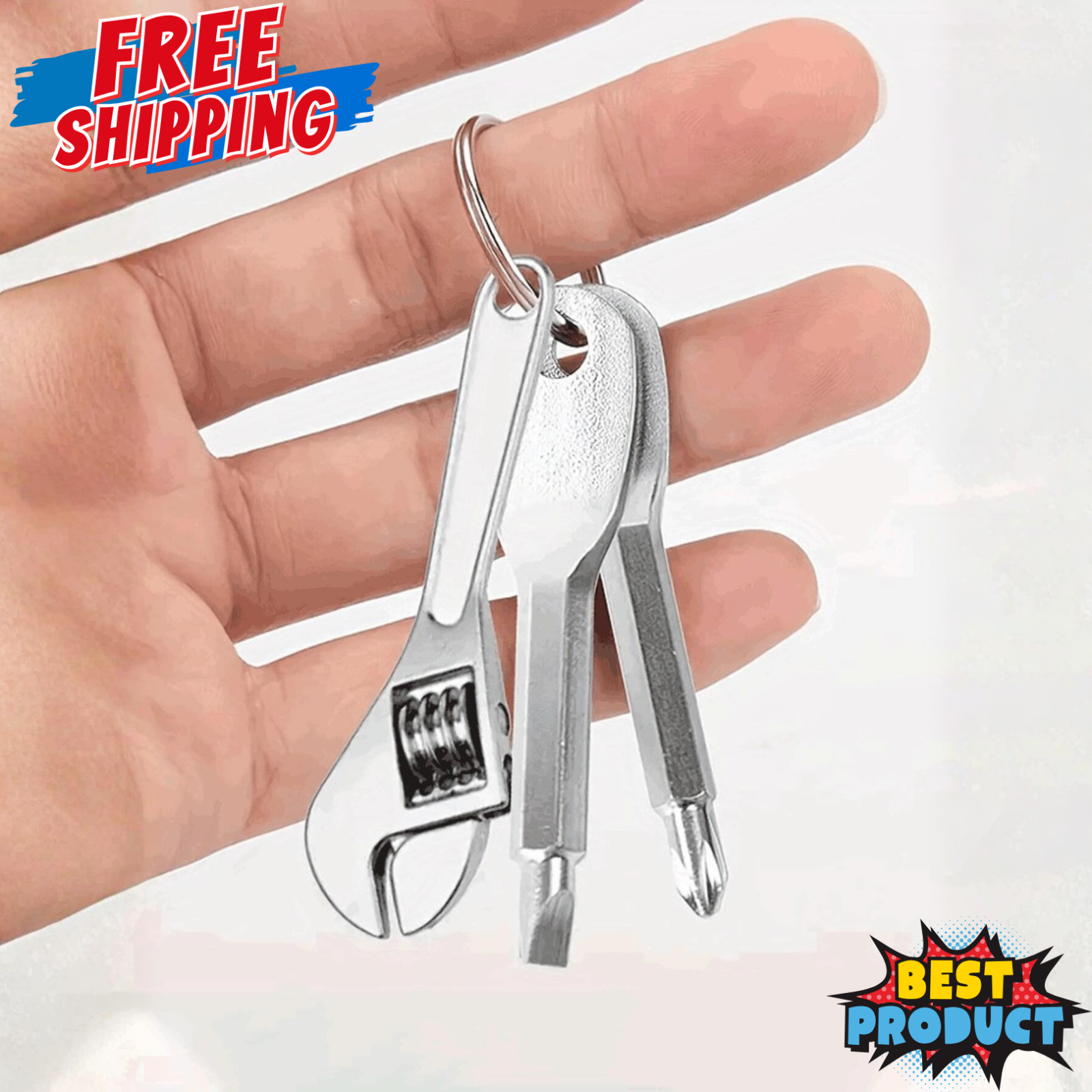 3pcs Key Ring Screwdriver EDC Tool Outdoor Pocket Mini Tool Wrench with Keychain