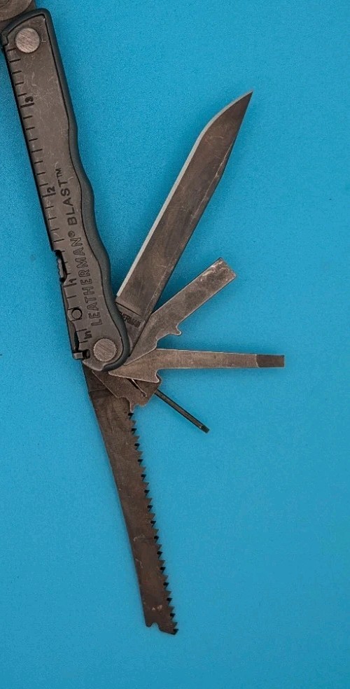 Leatherman BLAST Multi-Tool , Retired Multitool w/ Knife Pliers! BLACK OXIDE!