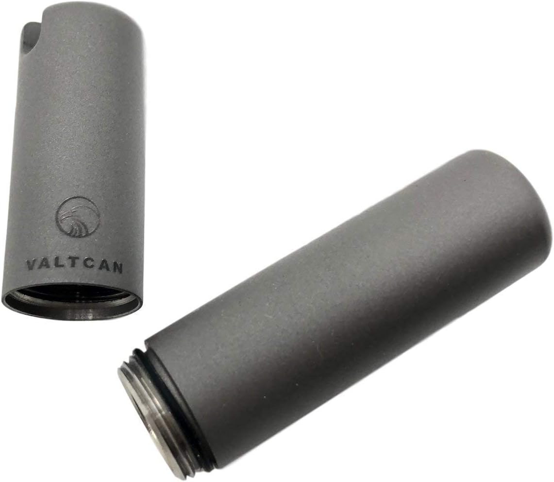 Valtcan Toothpick Holder Titanium Full Metal Portable Canister Keychain Pocket C