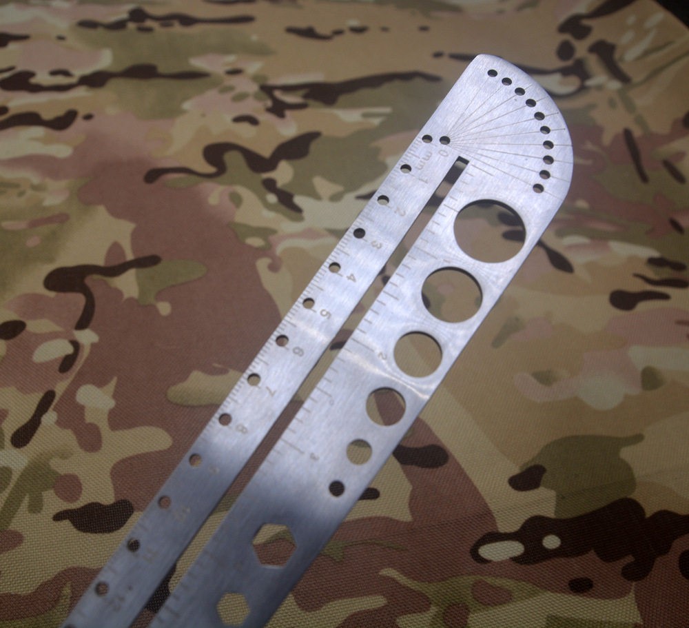 Titanium alloy / 3CR Stainless steel – Ruler Protractor Compass Angle Measuring
